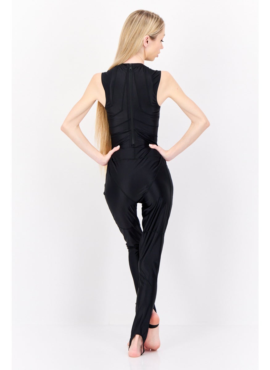 adidas Originals Women Sleeveless Brand Logo One Piece Swimwear, Black  - Image 2