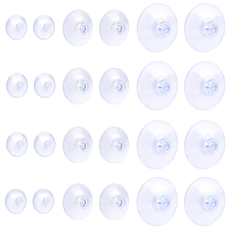 Pawfly 30 Pack Suction Cups for Glass Small Rubber Suction Cups for Home Kitchen Bathroom Organization Christmas Decoration Window Assorted Sizes 08 12 18 Inch