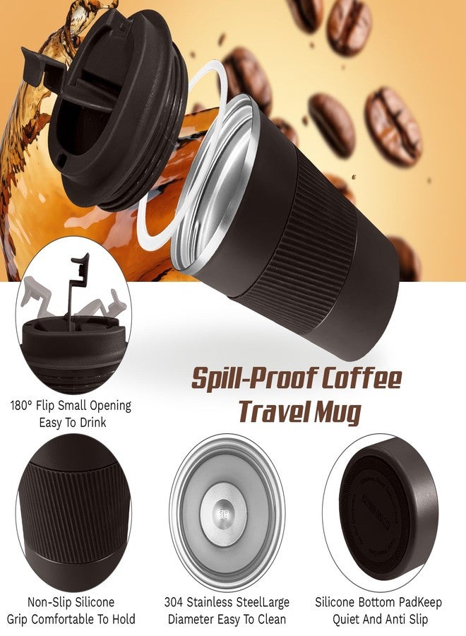 SPLMIFA Vacuum-Insulated Stainless Steel Travel Coffee Mug, Leak-Proof Reusable Coffee Cup with Lid - Keep Hot & Cold Drinks for Hours, Durable Thermos Tumbler for Men & Women (3rd-Dark Coffee, 17OZ) - Image 3