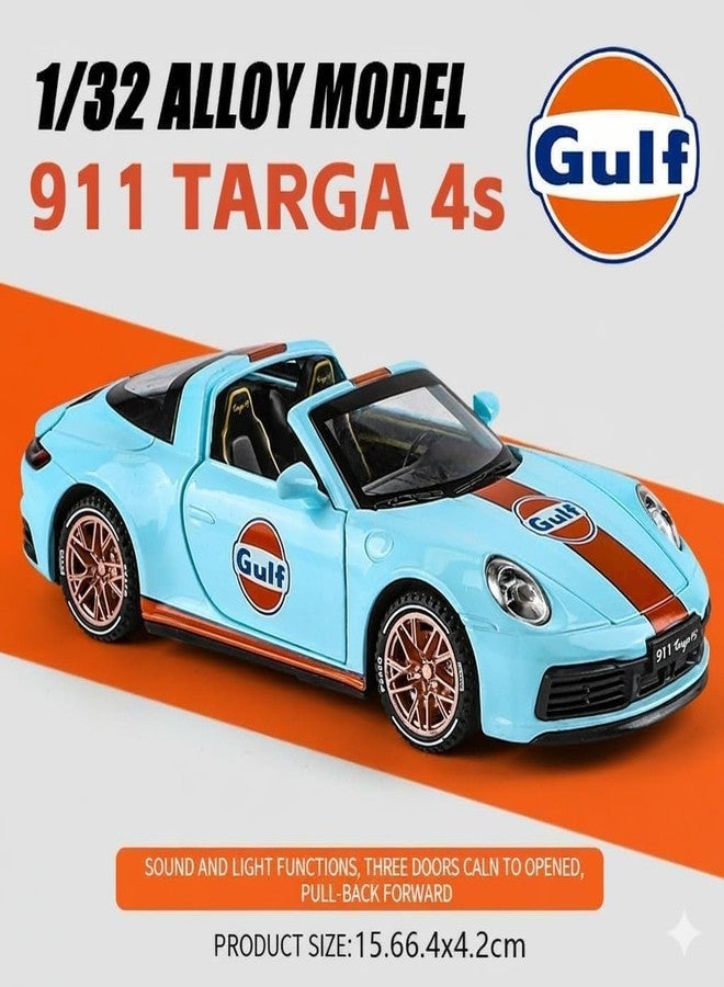سكاي تيك سيارة لعبة بورش 911 تارجا 4S من سكاي تك®، بمقياس 1:32، مصنوعة من سبيكة معدنية حصرية، تعمل بنظام السحب للخلف، مزودة بأبواب قابلة للفتح وإضاءة وموسيقى، هدية مثالية للأولاد. 【الألوان متوفرة حسب المخزون】 - Image 4