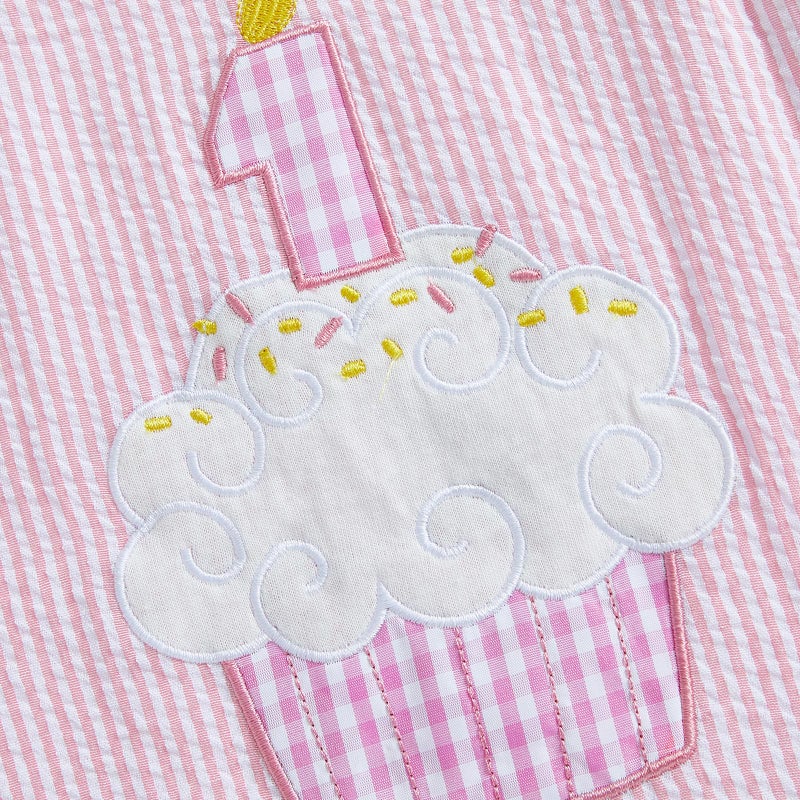 GOOCHEER Baby Girl First Birthday Outfit 1 Cake Embroidery 1st Birthday Dress Smash Cake Dresses (1st-Pink, 6-12 Months) - Image 2