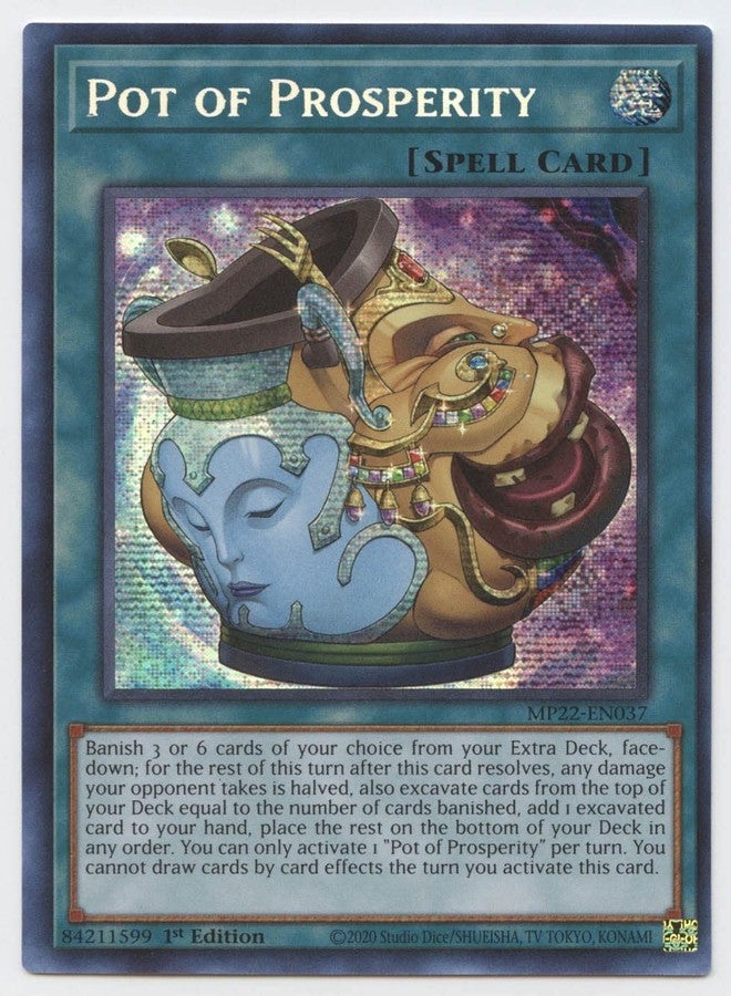 Yu-Gi-Oh! Pot of Prosperity - MP22-EN037 - Prismatic Secret Rare - 1st Edition