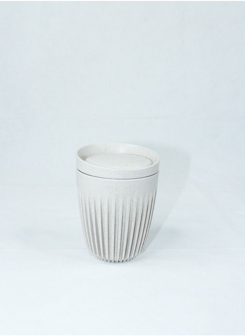 Natural reusable coffee cup with airtight lid made with coffee husk with sophisticated design health friendly materiel keeps you safe carry your drink with style and class it will keep your drink hot