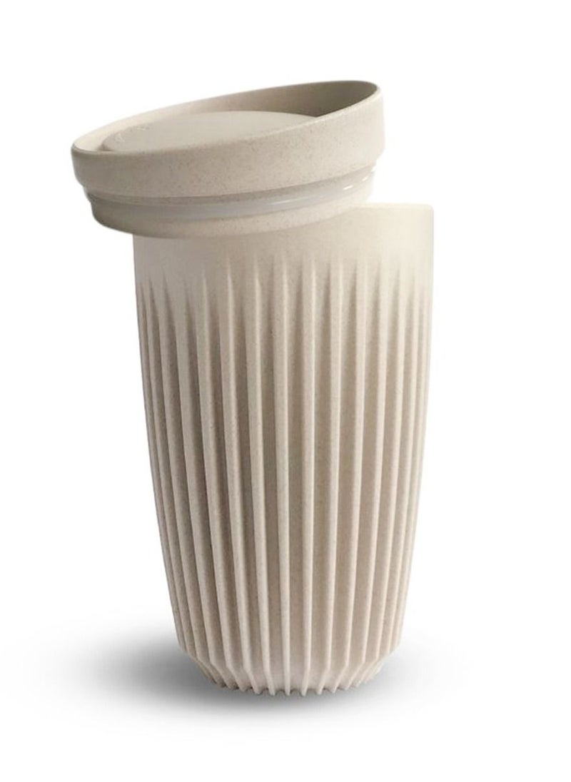 Natural reusable coffee cup with airtight lid made with coffee husk with sophisticated design health friendly materiel keeps you safe carry your drink with style and class it will keep your drink hot