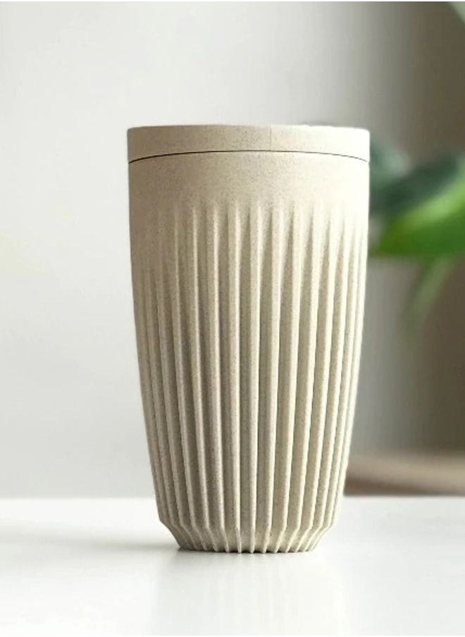 Natural reusable coffee cup with airtight lid made with coffee husk with sophisticated design health friendly materiel keeps you safe carry your drink with style and class it will keep your drink hot