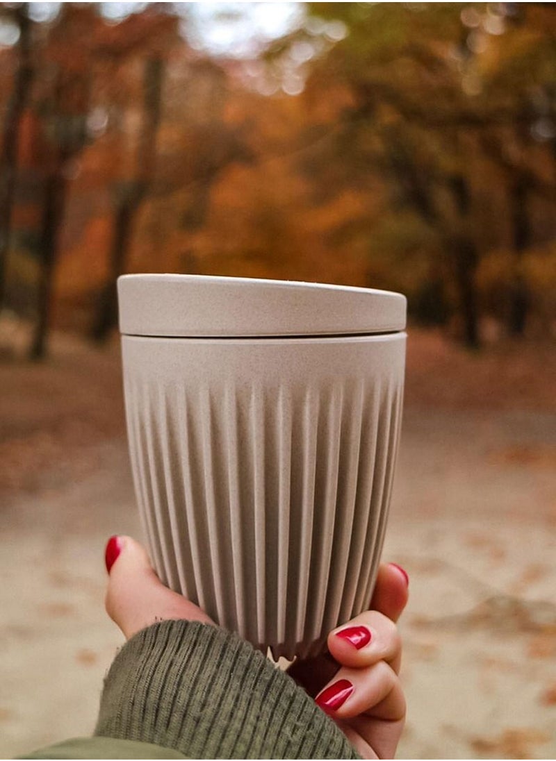 Natural reusable coffee cup with airtight lid made with coffee husk with sophisticated design health friendly materiel keeps you safe carry your drink with style and class it will keep your drink hot