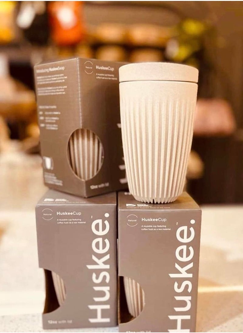 Natural reusable coffee cup with airtight lid made with coffee husk with sophisticated design health friendly materiel keeps you safe carry your drink with style and class it will keep your drink hot