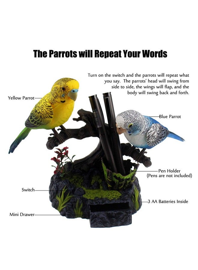 Tipmant Talking Parrots Birds Electronic Pets Office Home Decoration Recording & Playback Function Pen Holders Kids Toys Christmas Birthday Gifts - Image 3