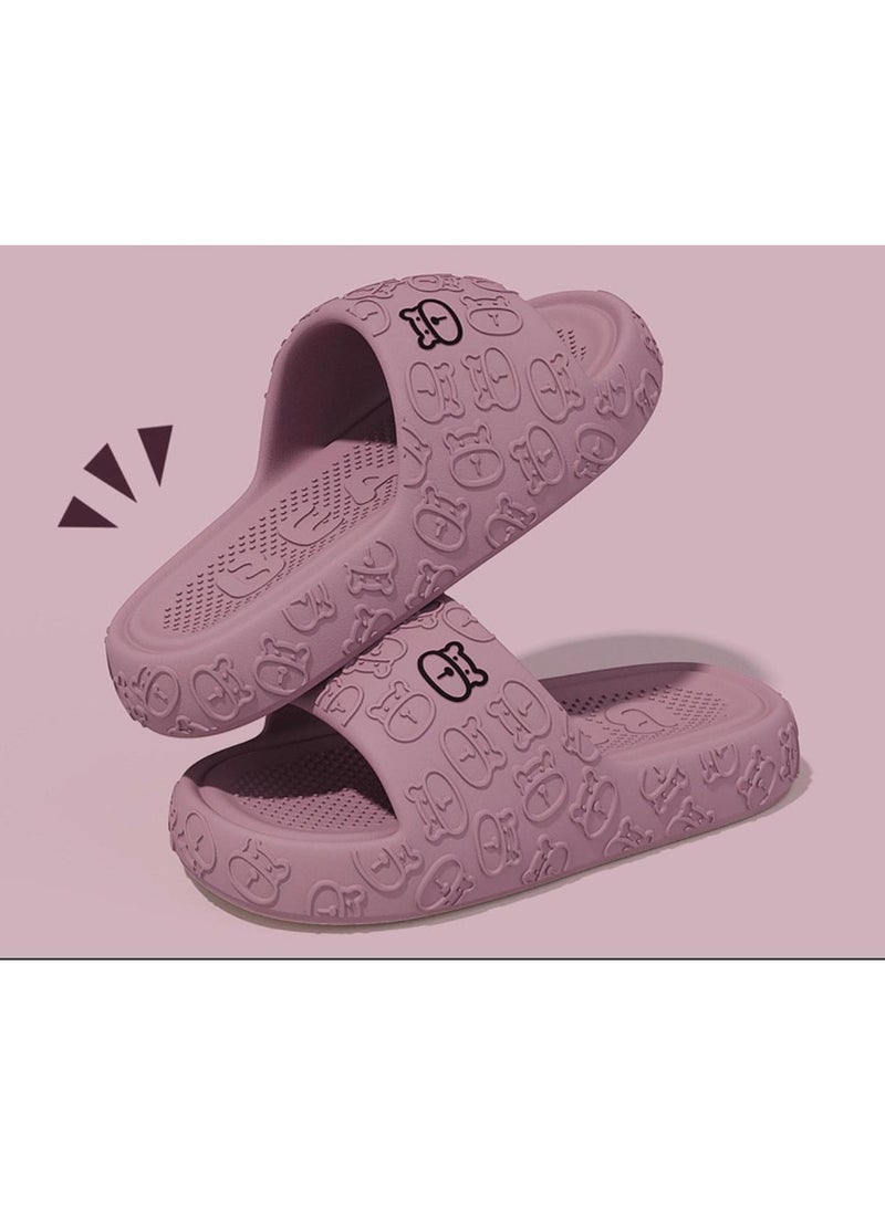 Comfortable Soft Sole Cute Bear Slippers Ladies Home Open Toe Bathroom Quick Dry EVA Light Soft Sole Non-Slip Men And Women Alike  - Image 2