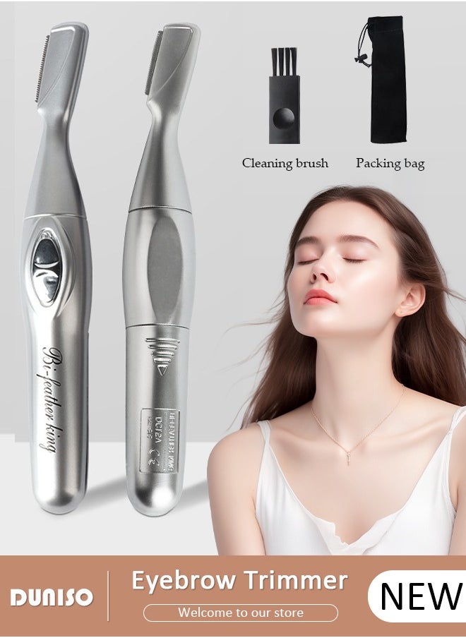 DUNISO Electric Eyebrow Trimmer, Rechargeable Painless Hair Remover, Detachable Cordless Eyebrow Hair Remover with LED Display, Facial Hair Remover for Women  - Image 1