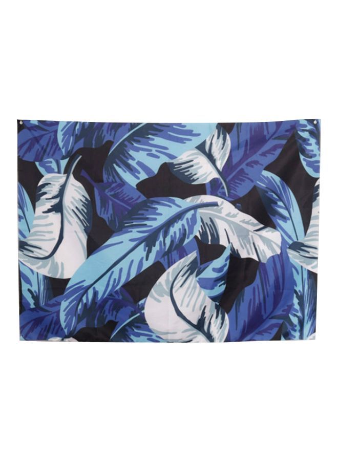 نيبمينينت لوحة خلفية للتعليق على الحائط بطبعة أوراق شجر أزرق/أسود/أبيض 97x73سم