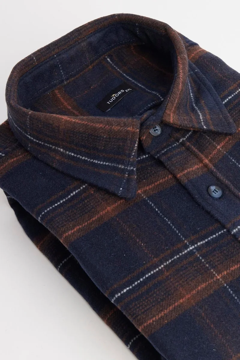 تودورس Men's Big Size Large Size Lumberjack Single Pocket Checkered Winter Shirt
