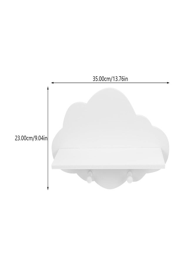 ARTIBETTER 1pc Wooden Cloud Shape Floating Shelf 14 Inch White Wall-Mounted Storage Shelf for Nursery Kids Room Decor and Organization - Image 3