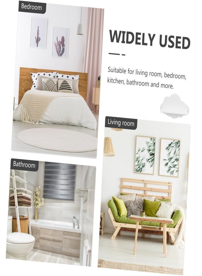 ARTIBETTER 1pc Wooden Cloud Shape Floating Shelf 14 Inch White Wall-Mounted Storage Shelf for Nursery Kids Room Decor and Organization - Image 5