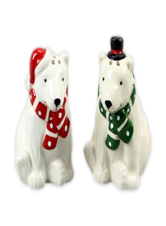 The Bridge Collection 3.25" Holiday Polar Bear Salt and Pepper Shaker Set - Christmas Salt and Pepper Shakers- Winter White Bear Kitchen Items - - Image 5
