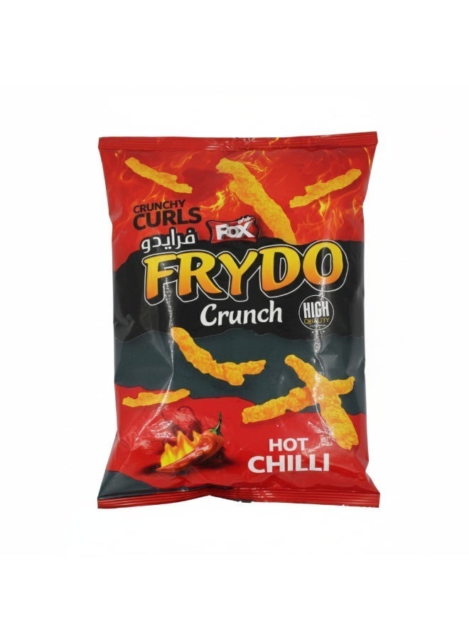 Fox Frydo Crunch Hot Chilli Crunchy Curls Spicy Snacks 62g - Image 1