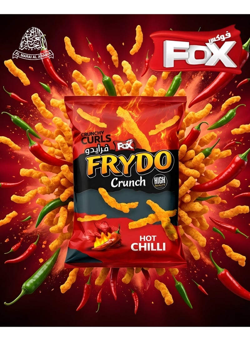 Fox Frydo Crunch Hot Chilli Crunchy Curls Spicy Snacks 62g - Image 3