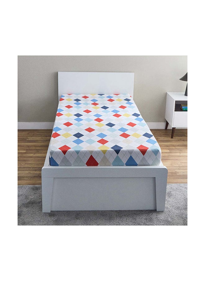 Home Box Nora Plaid Microfibre Single Fitted Sheet 90 x 25 x 190 cm  - Image 2