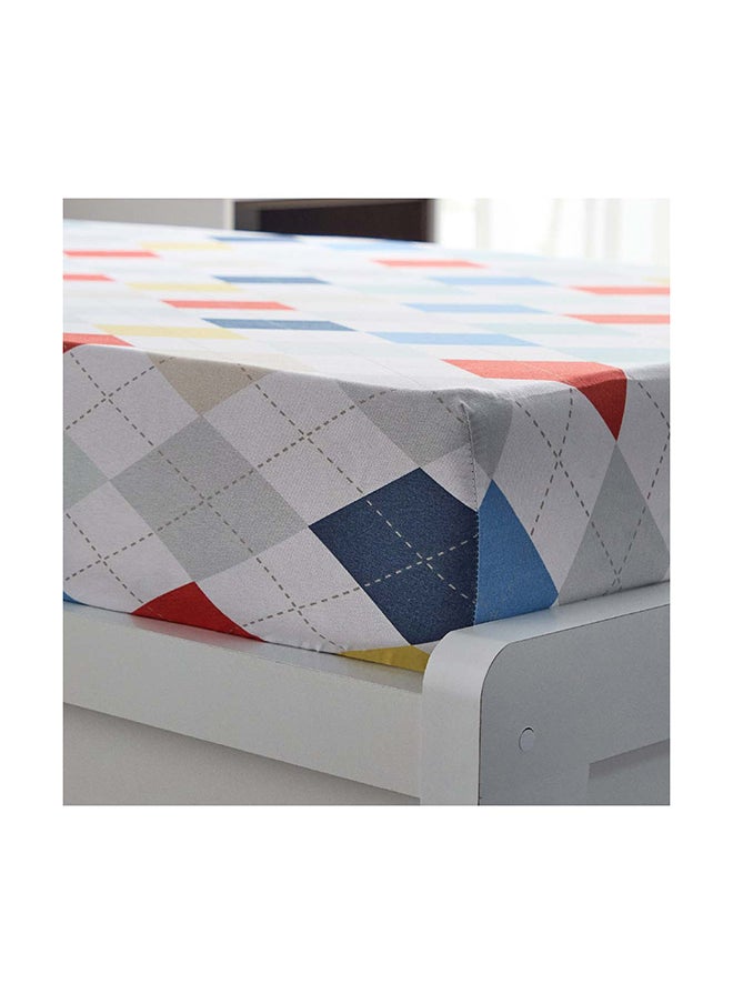 Home Box Nora Plaid Microfibre Single Fitted Sheet 90 x 25 x 190 cm  - Image 4
