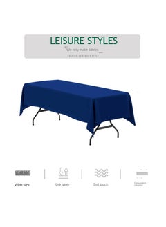Bluejw 1-Piece Solid Pattern Table Cloth Bule  - Image 3