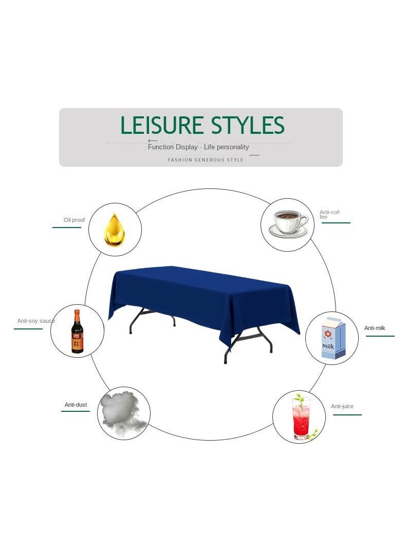 Bluejw - 1-Piece Solid Pattern Table Cloth Bule - Image 1