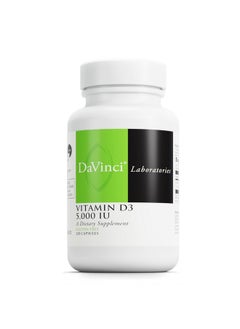 Davinci DAVINCI Labs Vitamin D3 5000 IU - Dietary Supplement to Support Healthy Teeth and Bones, Cardiovascular Function, and Immune Health* - with 5000 IU per Serving - Gluten-Free - 120 Capsules  - Image 1