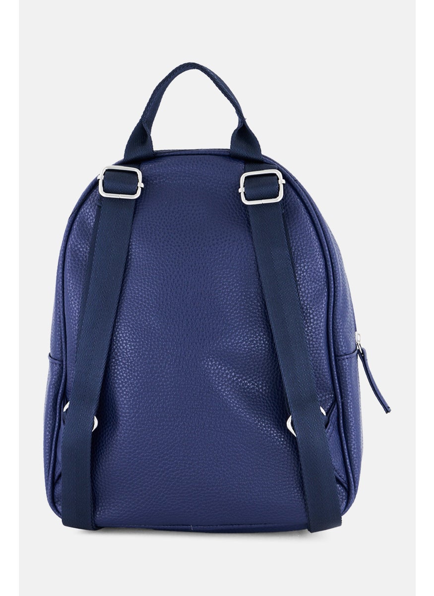 NAUTICA Women Textured Backpack 32 H x 27 L x 10 W cm, Blue  - Image 2