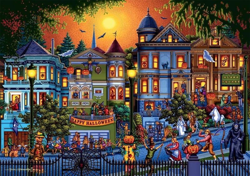 Buffalo Games - 300 Piece Dowdle Halloween and Fall Jigsaw Puzzle - Challenging Puzzles for Adults - Large Pieces - Finished Size 21.25 x 15 inches - Image 1
