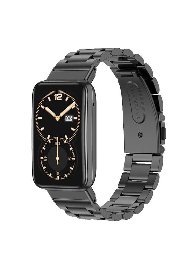 O Ozone Straps for Mi Band 7 Pro Stainless Steel Metal Bracelet for Xiaomi Mi Band 7 Pro Smart Wristbands Replacement Watchbands Accessories for Men Women -Black  - Image 1