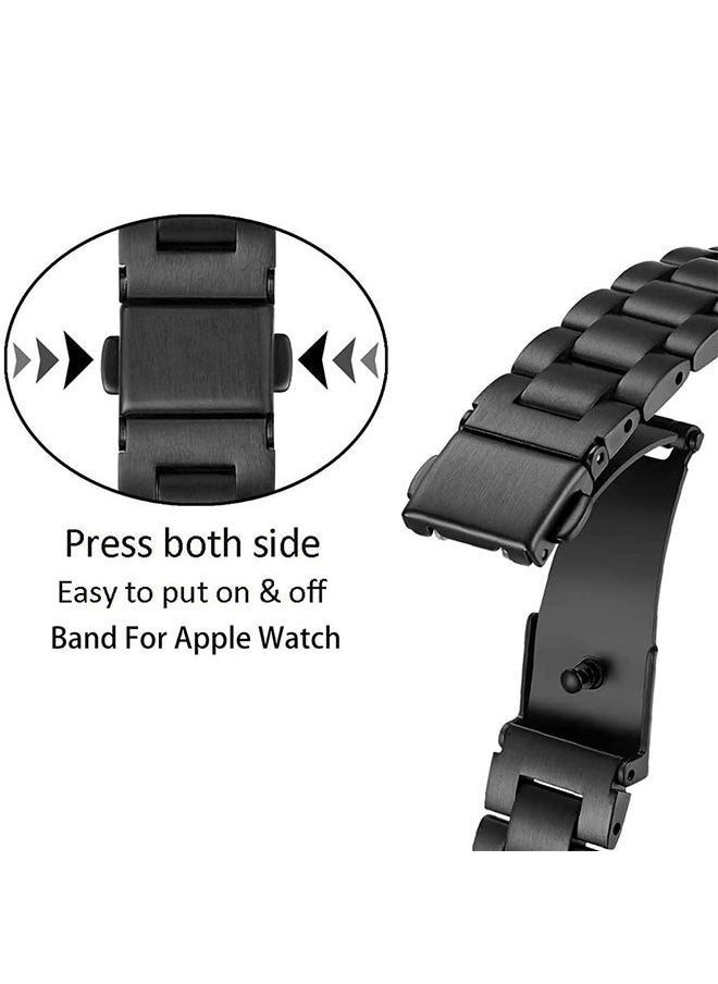 O Ozone Straps for Mi Band 7 Pro Stainless Steel Metal Bracelet for Xiaomi Mi Band 7 Pro Smart Wristbands Replacement Watchbands Accessories for Men Women -Black  - Image 5