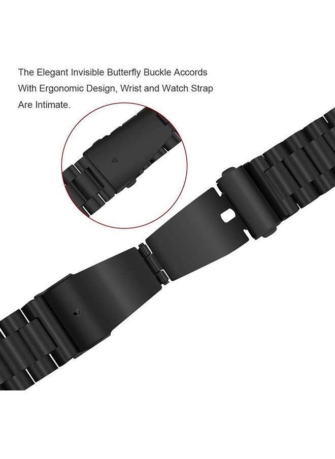O Ozone Straps for Mi Band 7 Pro Stainless Steel Metal Bracelet for Xiaomi Mi Band 7 Pro Smart Wristbands Replacement Watchbands Accessories for Men Women -Black  - Image 4