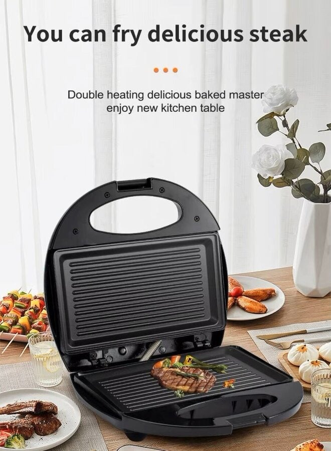 showkah 🥪 Grill & Sandwich Maker – Non-Stick Plates, Overheat Protection, Power Indicator, Compact Panini & Toast Maker - Image 2