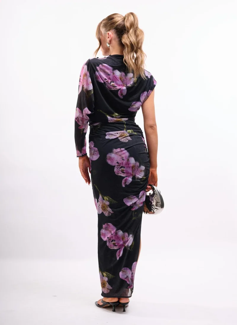 Faia  Asymmetric Maxi Dress in Floral Print for Women | Best Price UAE