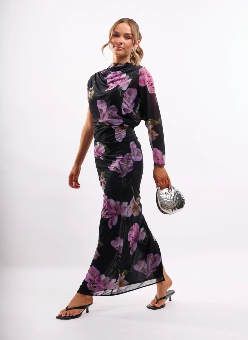 Faia  Asymmetric Maxi Dress in Floral Print for Women | Best Price UAE