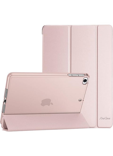 Ipad Mini Case For 5 2019/ 4, 1 2 3 With Soft Tpu Back Cover, Slim Lightweight Tri-Fold Smart Shell Steady Stand Protective 5/4/3/2/1 -Pink