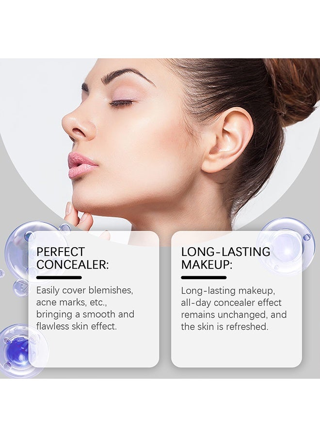 zephoco Soft Matte Cream Concealer, Waterproof Foundation, Full Coverage, Hydrating Long-Lasting Concealer, Moisturizing Contour And Brighten (#Ivory White) - Image 3