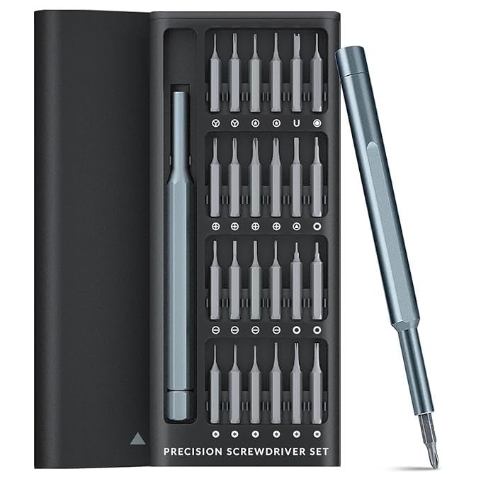 Zaptec 24-in-1 Precision Magnetic Screwdriver Set - Mini Repair Tool Kit with S2 Steel Bits, Magnetic Sliding Case - for Phones, Laptops, Watches, Eyeglasses, Toys, Electronics (Black) - Image 1