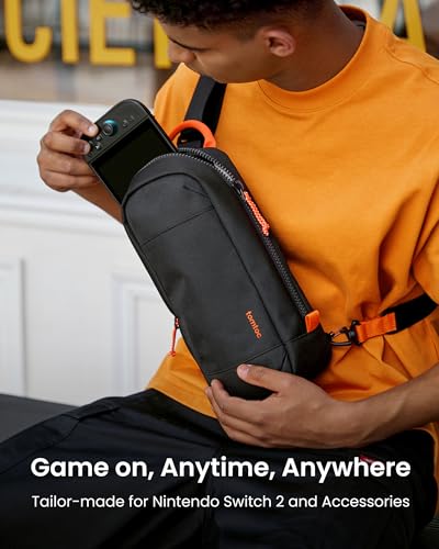 tomtoc Sling Crossbody Bag for Nintendo Switch 2 Protective Travel Chest Carrying Gaming Pouch with 8 Game Cartridges Slots - Image 3