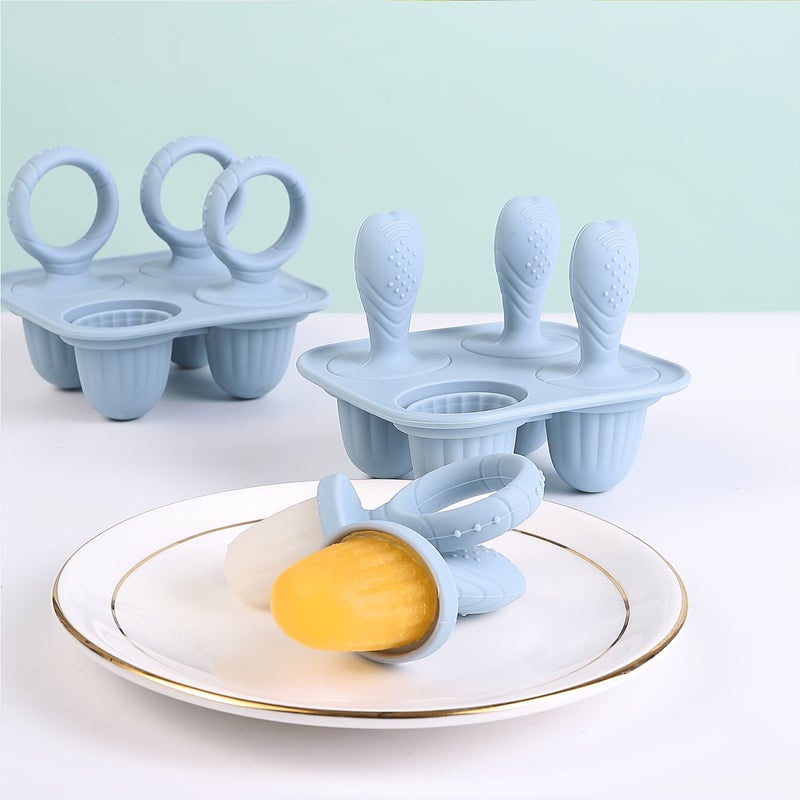 4-Pc Cube of Ice Popsicle Mold, Food Silicone Ice Cream Bar Mold - Image 4