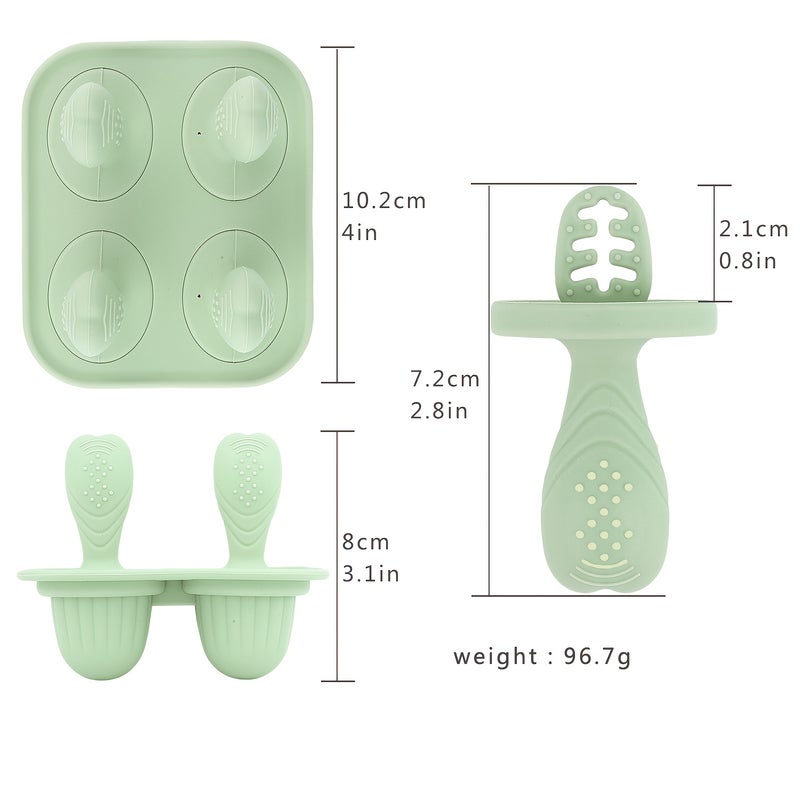 4-Pc Cube of Ice Popsicle Mold, Food Silicone Ice Cream Bar Mold - Image 5