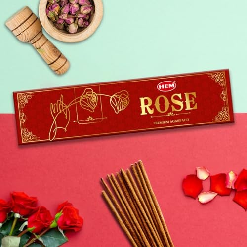 Hem Rose Premium Masala Agarbatti | Elevate Your Space with The Enchanting Aroma of Roses | Perfect for Meditation and Relaxation | Burning Time: 35-40 Minutes | 10 Incense Sticks Each, 2 Boxes - Image 1