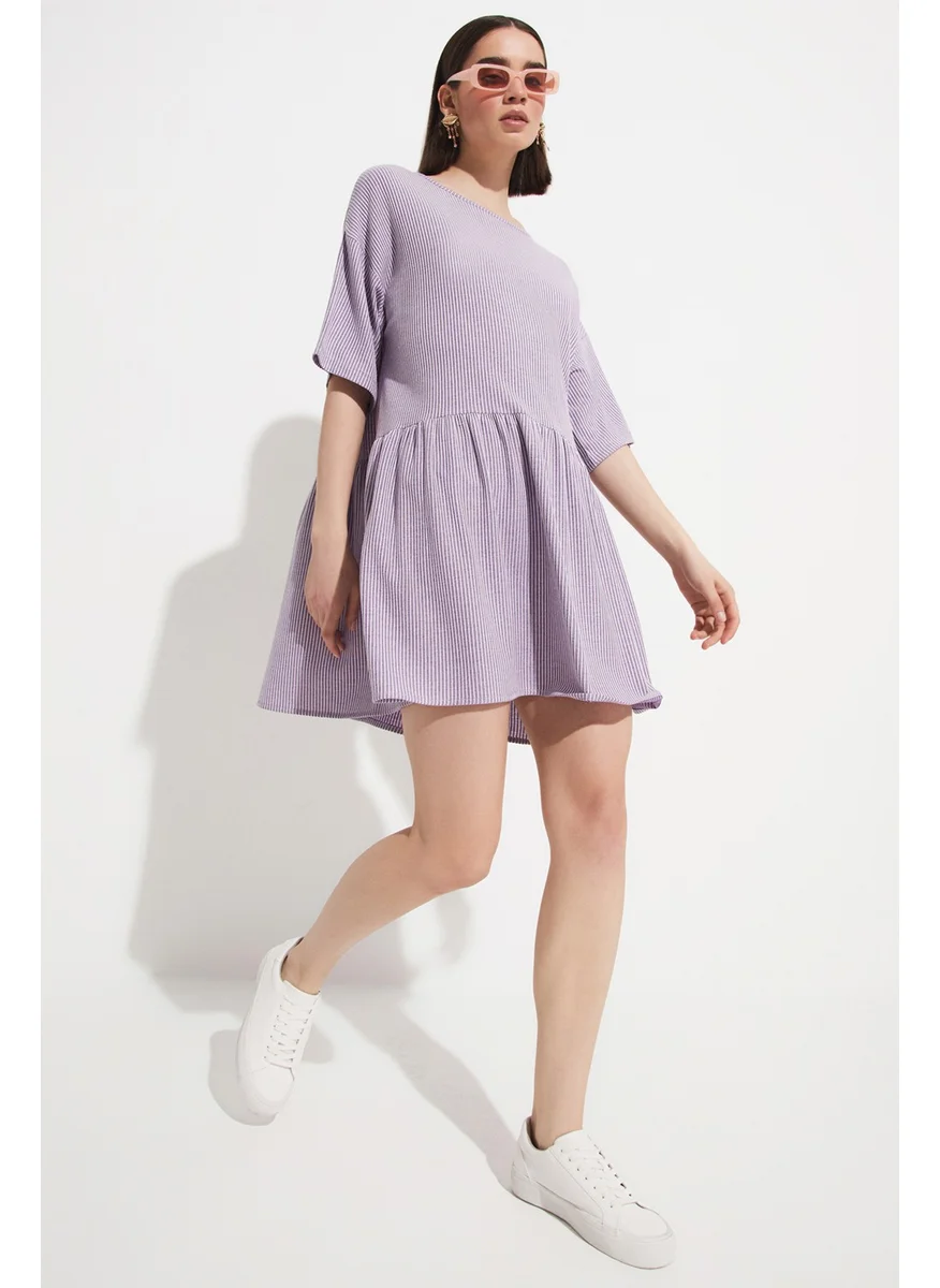 جون Cotton Flounce Dress