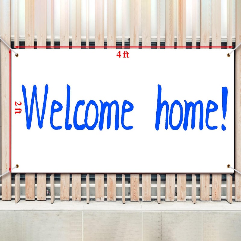 Zonon Large Blank Banners And Signs Polyester Oxford Cloth Sublimation Banner To Decorate With Hanging Rope For Indoor Wall Outdoor Easy Hang Diy Signs For Business Office(White,2 x 4 Feet) - Image 2