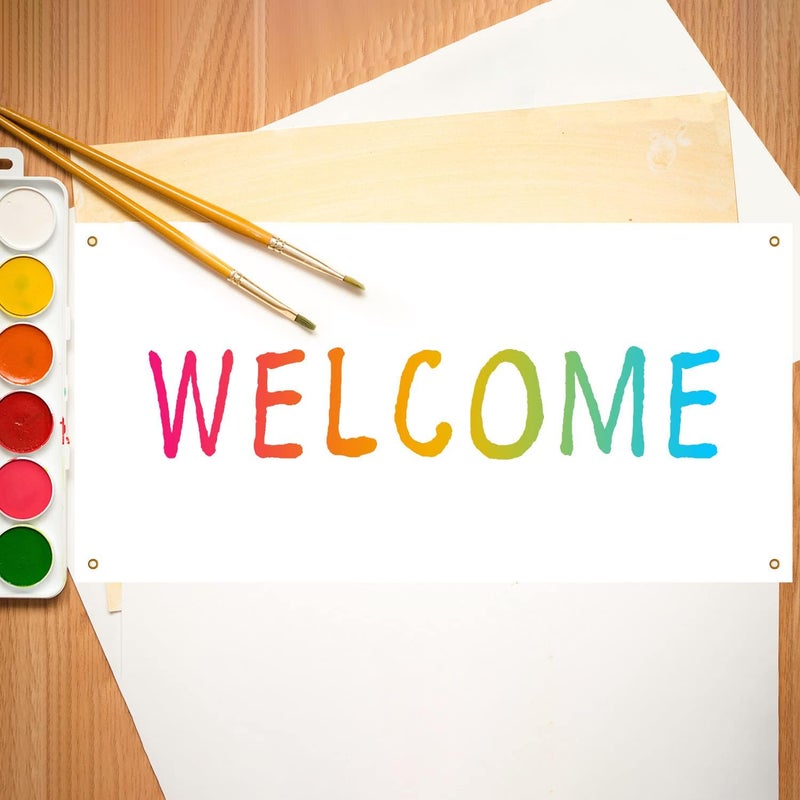 Zonon Large Blank Banners And Signs Polyester Oxford Cloth Sublimation Banner To Decorate With Hanging Rope For Indoor Wall Outdoor Easy Hang Diy Signs For Business Office(White,2 x 4 Feet) - Image 4