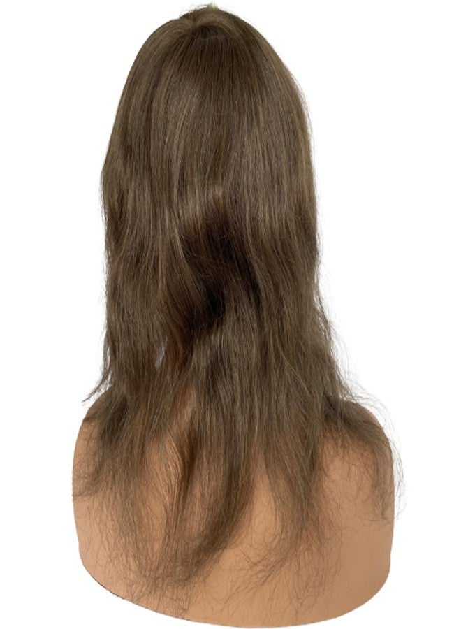 Voloria 12INCH Hair Toppers for Women Real Human Hair Topper Miduim Density Full PU Base Hairpiece Hair Extensions (#4 Medium Brown Color) - Image 3
