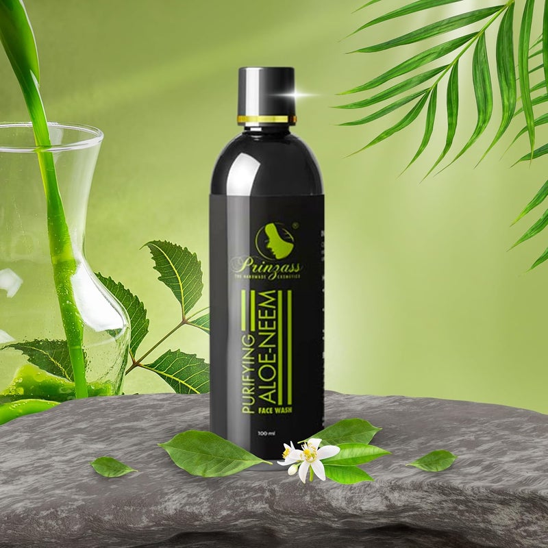 Prinzass The Handmade Cosmetics Prinzass Purifying AloeNeem Face Wash Face wash for all skin type Battles and prevents acne Reduces visible blemishes Deeply cleanses and removing dirt 100ML  - Image 1
