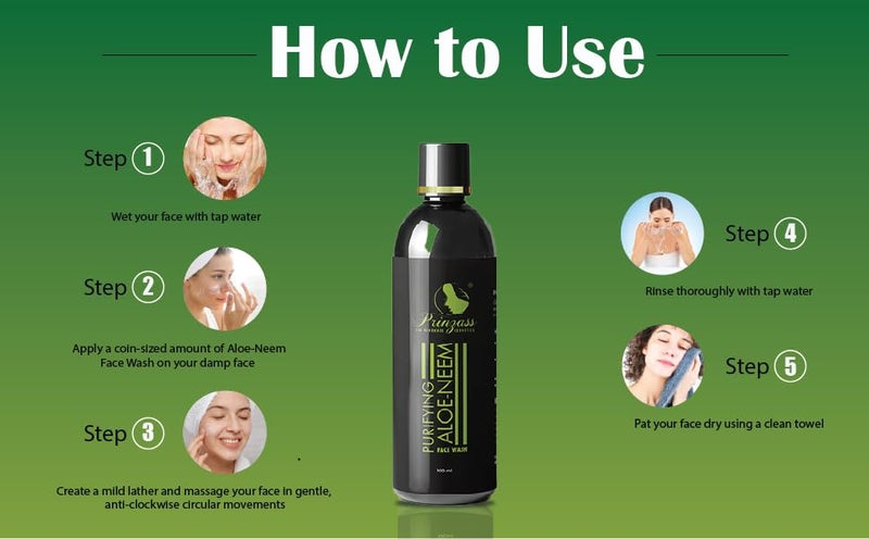 Prinzass The Handmade Cosmetics Prinzass Purifying AloeNeem Face Wash Face wash for all skin type Battles and prevents acne Reduces visible blemishes Deeply cleanses and removing dirt 100ML  - Image 4