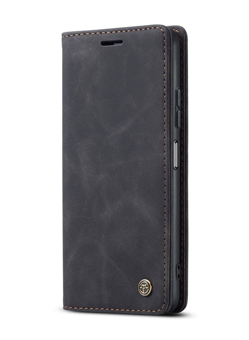 CaseMe Xiaomi 13T/13T pro Case Wallet Case Book Folding Flip Folio Case with Magnetic Kickstand Card Slots Protective Cover - Black - Image 2