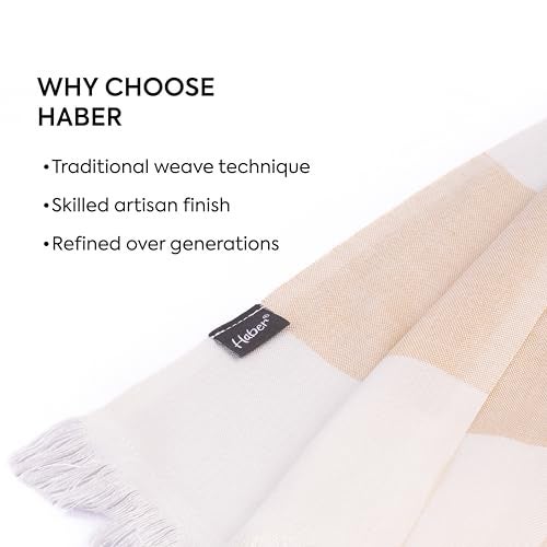 HABER 100% Bamboo Bath Towel (150 x 75 cm) – Ultra-Absorbent, 3X Softer Than Cotton, Quick Dry & Lightweight Large Eco-Friendly Towel for Bath, Gym & Travel – Sand Pack of 1 - Image 2