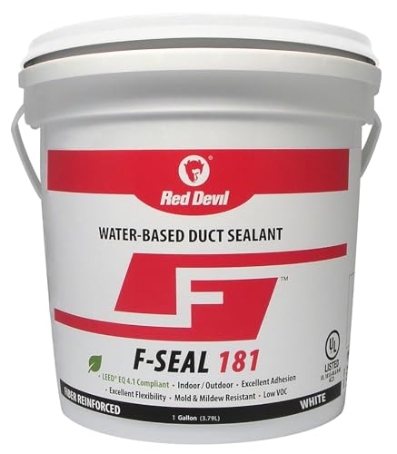 Red Devil 0841DW F-Seal 181 Fiber Reinforced Water Based Duct Sealant, 1 Gallon, White - Image 1